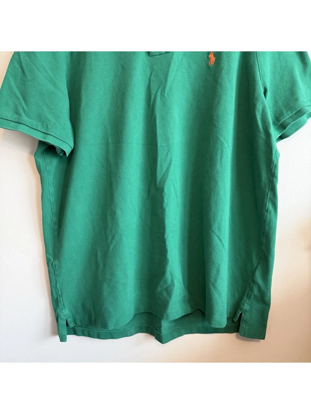 Polo Ralph Lauren Shirt Mens XL Polo Green Orange Pony Logo Classic Fit Preppy